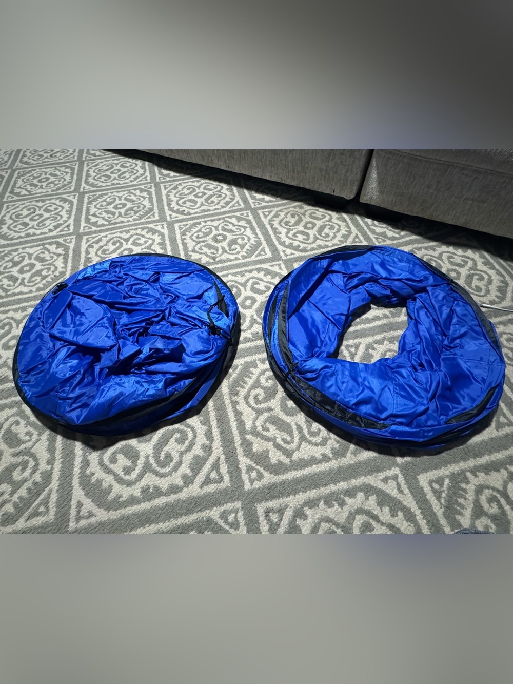 Dog Agility blue Tunnel set portable Training Play 2 tunnels toy - Picture 4 of 4